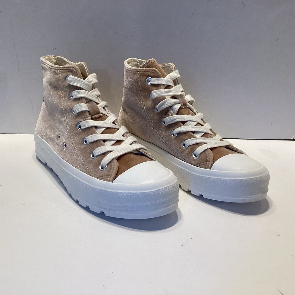 corkys footwear hunky dory tan velvet 7 high top